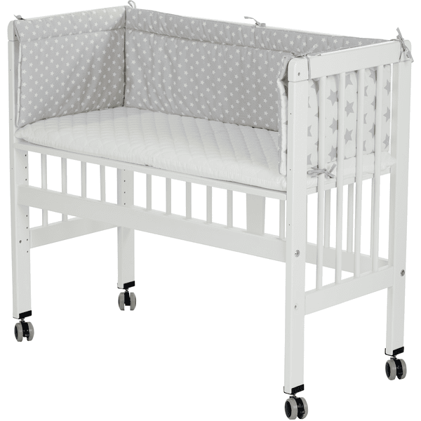 Alvi® Conjunto Completo De Cuna Colecho Para Cama Boxspring Blanco 608-9 Estrellas Gris 4 Alvi® Conjunto Completo De Cuna Colecho Para Cama Boxspring Blanco 608-9 Estrellas Gris - Imagen 2