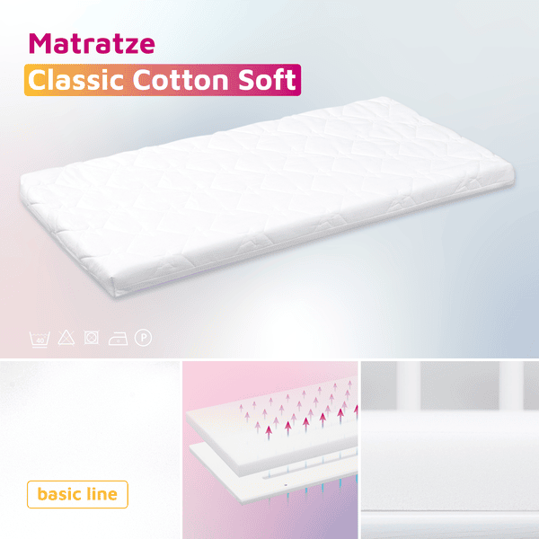 Babybay Capazo Midi Blanco Con Colchón Calssic Cotton Soft 5 Babybay Capazo Midi Blanco Con Colchón Calssic Cotton Soft - Imagen 3