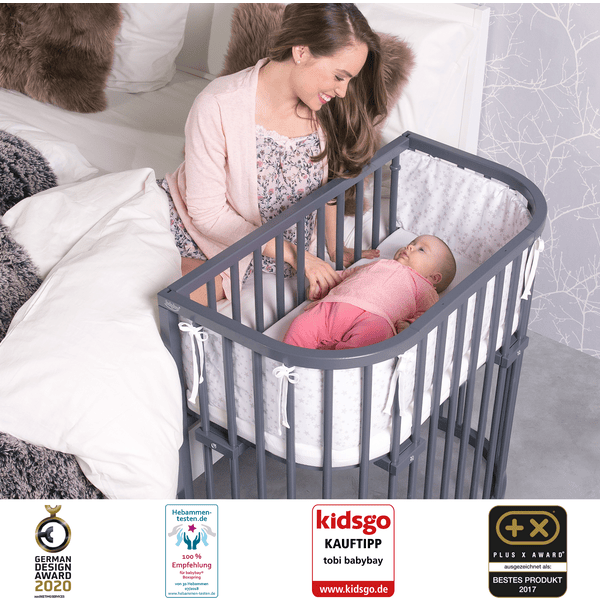 Babybay Cuna Colecho Boxspring Comfort Plus Lacada Gris Pizarra 7 Babybay Cuna Colecho Boxspring Comfort Plus Lacada Gris Pizarra - Imagen 5