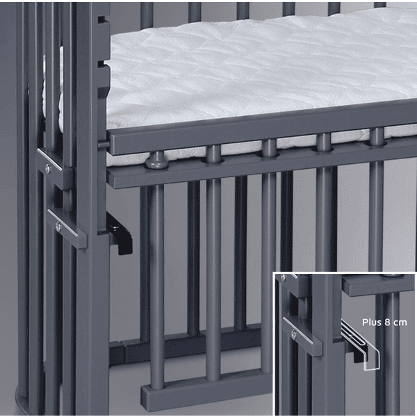 Babybay Cuna Colecho Maxi Comfort Plus Lacado Gris Pizarra 4 Babybay Cuna Colecho Maxi Comfort Plus Lacado Gris Pizarra - Imagen 2