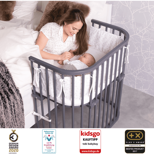 Babybay Cuna Lateral Boxspring XXL Slate Grey 4 Babybay Cuna Lateral Boxspring XXL Slate Grey - Imagen 2