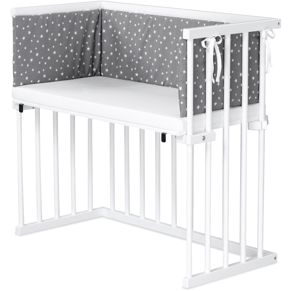 Dreamgood Cuna Colecho Haya Lacado Blanco | Colchón Prime Air | Nido, Gris Diamante Moteado Estrellas Blanco 4 Dreamgood Cuna Colecho Haya Lacado Blanco | Colchón Prime Air | Nido, Gris Diamante Moteado Estrellas Blanco - Imagen 2