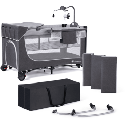 Kinderkraft Cuna De Viaje LEODY Gris Con Accesorios