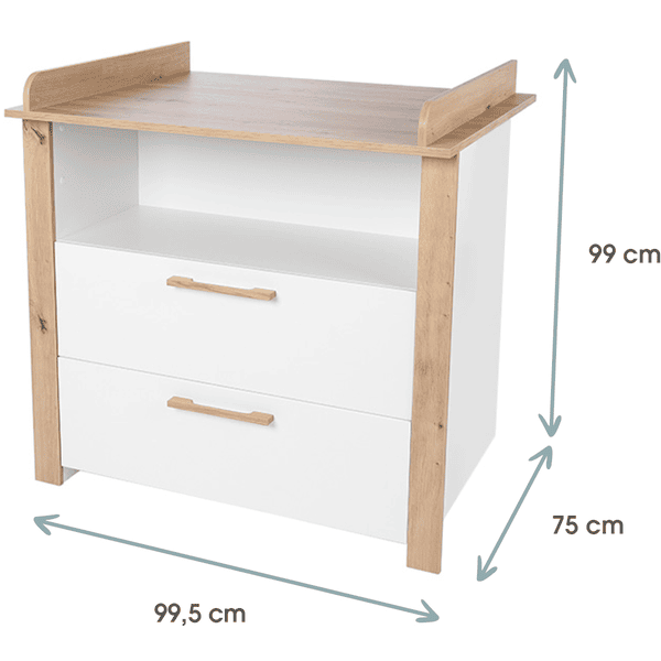 Kindsgard Cómoda Cambiador Hemme Blanco/roble 4 Kindsgard Cómoda Cambiador Hemme Blanco/roble - Imagen 2