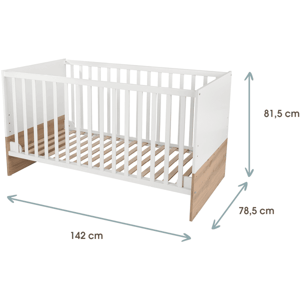 Kindsgard Cuna Evolutiva Hemme Blanco/roble 70 X 140 Cm 4 Kindsgard Cuna Evolutiva Hemme Blanco/roble 70 X 140 Cm - Imagen 2