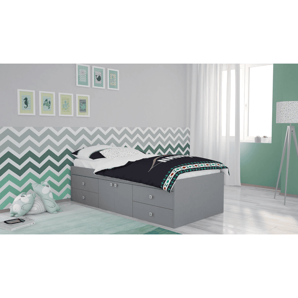 Polini Kids Cama Nido Juvenil Simple 3100 Gris 5 Polini Kids Cama Nido Juvenil Simple 3100 Gris - Imagen 3