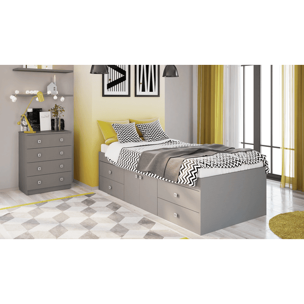 Polini Kids Cama Nido Juvenil Simple 3100 Gris 6 Polini Kids Cama Nido Juvenil Simple 3100 Gris - Imagen 4