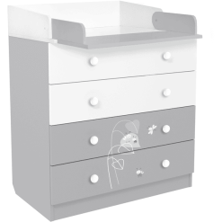 Polini Kids Mueble Cambiador French Amis 1580 Blanco-gris -Muebles comercio polini kids mueble cambiador french amis 1580 blanco gris a272382 3