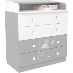 Polini Kids Mueble Cambiador French Amis 1580 Blanco-gris -Muebles comercio polini kids mueble cambiador french amis 1580 blanco gris a272382 4