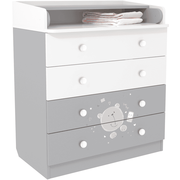 Polini Kids Mueble Cambiador French Teddy 1580 Blanco-gris 4 Polini Kids Mueble Cambiador French Teddy 1580 Blanco-gris - Imagen 2