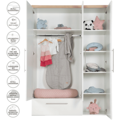 Roba Armario Nele 3 Puertas Blanco 9 Roba Armario Nele 3 Puertas Blanco -Muebles comercio roba armario nele 3 puertas blanco a308628 2