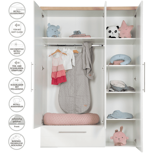 Roba Armario Nele 3 Puertas Blanco 5 Roba Armario Nele 3 Puertas Blanco - Imagen 3