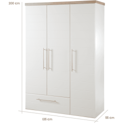 Roba Armario Nele 3 Puertas Blanco 11 Roba Armario Nele 3 Puertas Blanco -Muebles comercio roba armario nele 3 puertas blanco a308628 4