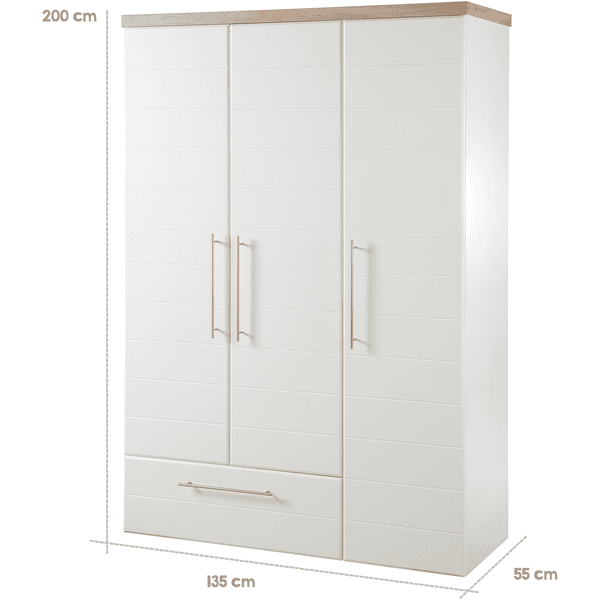 Roba Armario Nele 3 Puertas Blanco 7 Roba Armario Nele 3 Puertas Blanco - Imagen 5