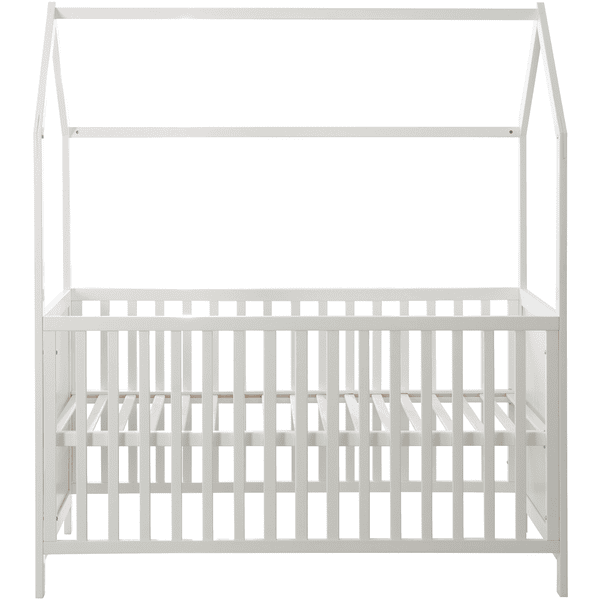 Roba Cuna En Forma De Casa 70 X 140 Cm Blanco 4 Roba Cuna En Forma De Casa 70 X 140 Cm Blanco - Imagen 2