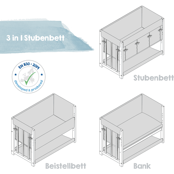 Roba Cuna Little Stars 3 En 1 Blanco 4 Roba Cuna Little Stars 3 En 1 Blanco - Imagen 2