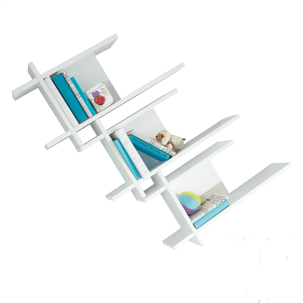 Roba Estantería De Pared Juego De 3 Nordic Blanco 4 Roba Estantería De Pared Juego De 3 Nordic Blanco - Imagen 2