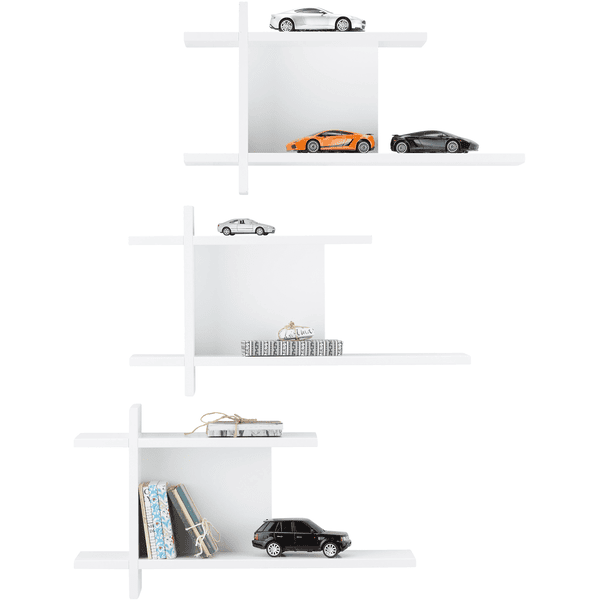 Roba Estantería De Pared Juego De 3 Nordic Blanco 6 Roba Estantería De Pared Juego De 3 Nordic Blanco - Imagen 4