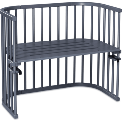 TOBI Babybay Cuna Colecho Maxi Haya Maciza Con Aireación Extra Gris Barnizada