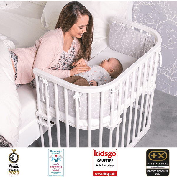 TOBI Babybay Maxi Cuna Colecho Haya Maciza Blanca Barnizada 4 TOBI Babybay Maxi Cuna Colecho Haya Maciza Blanca Barnizada - Imagen 2