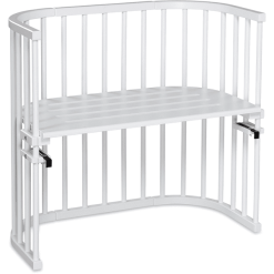 TOBI Babybay Original Cuna Colecho Con Aireación Extra Haya Maciza Blanca Barnizada