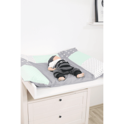 Ullenboom Patchwork Funda Para Cambiador Gris Menta 75x85 Cm -Muebles comercio ullenboom patchwork funda para cambiador gris menta 75x85 cm a279611 3