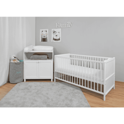 Urra Dormitorio Infantil Set Cambiador / Cuna Blanco 70 X 140 Cm